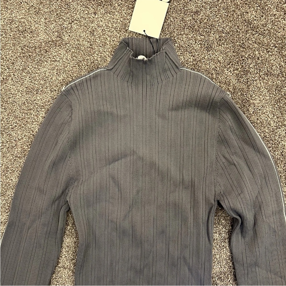 Zara Women's Long Sleeves Mini Dress Size M Gray Fitted Knit Stretch NWT $49.90 - Picture 5 of 16